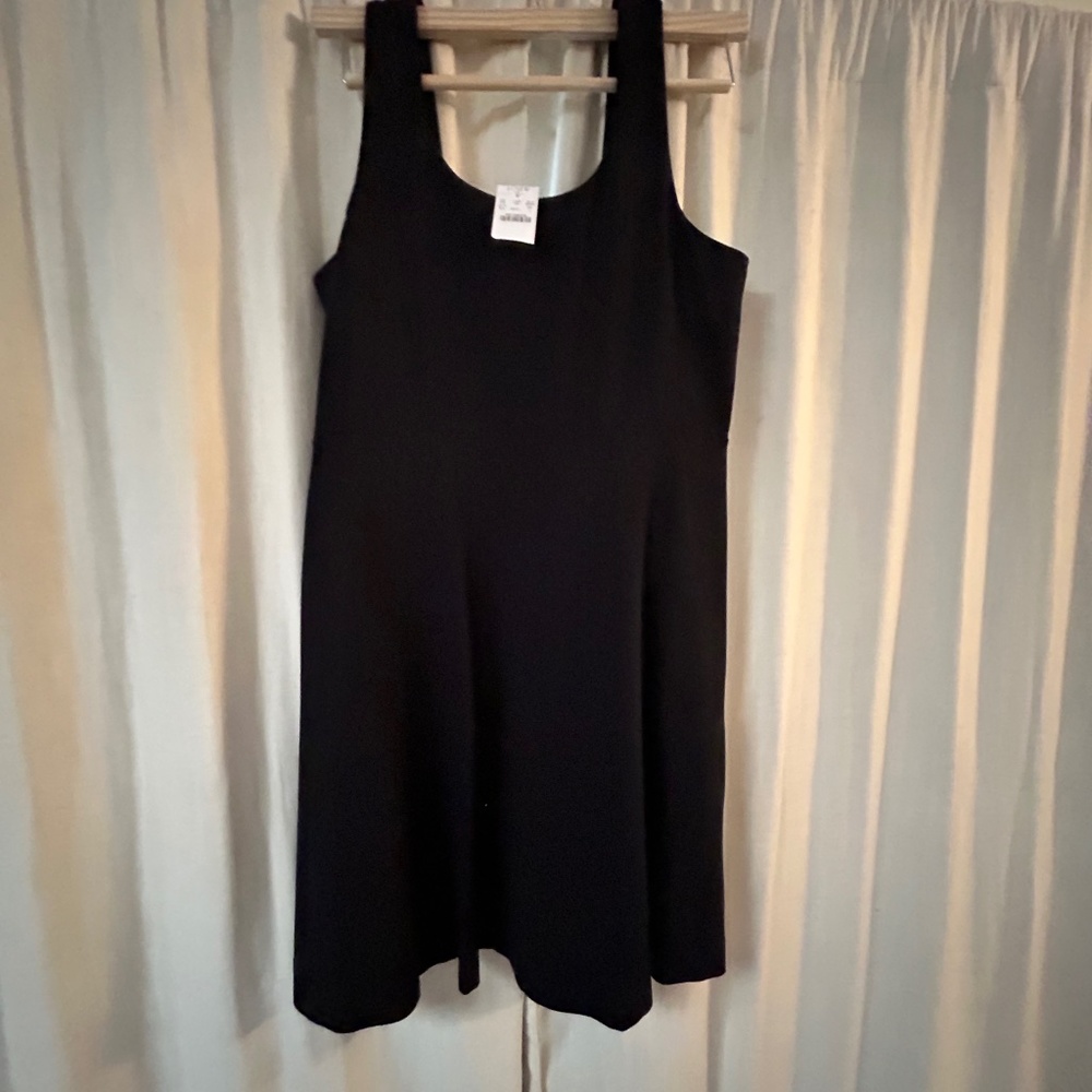 J.Crew Black pleated shift dress